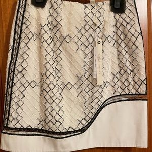 Jonathan Simkhai White and Black Combo Mini Skirt